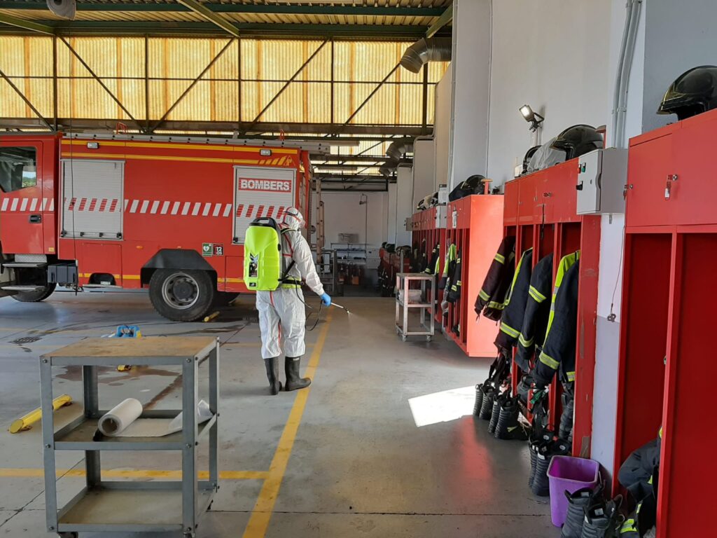 desinfección parque de bomberos, goldservice.es